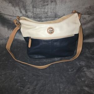 Giani Bernini Navy and Cream Hobo Bag